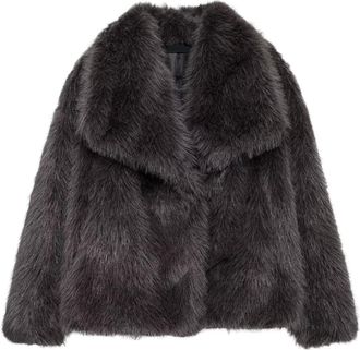 Generic Faux Fur Coat Women Uk Soft Comfy Cropped Jacket Open Front Lapel Cardigans Ladies Elegant Outwear Wedding Party Club Windproof Plush Cosy Tops Shaggy