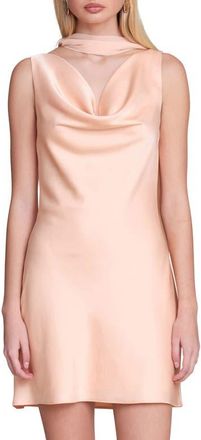 Avec Les Filles Cowl Neck Minidress & Scarf in Peach at Nordstrom, Size 12