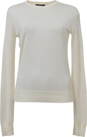 Theory Geribbelde trui met ronde hals - Beige