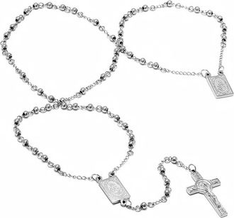 HMY Jewelry Religious Rosary Necklace in Metallic at Nordstrom Rack