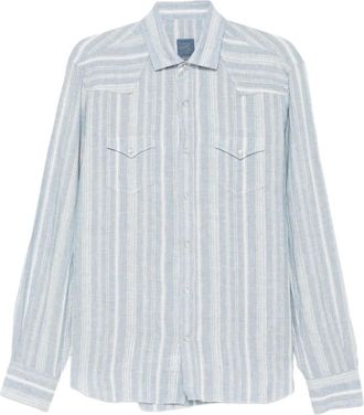 Barba Casual Shirts, male, Blue, Size: XL Striped Shirt