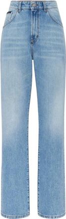 Philipp Plein Jeans, Dames, Blauw, W28, Katoen, Straight Fit Jeans