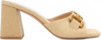 Mi.iM Womens Quinn Block Heel In Natural Raffia