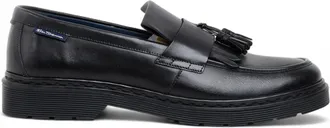 Ben Sherman Mens Black Leather Tassel Loafer Shoes - Dudley