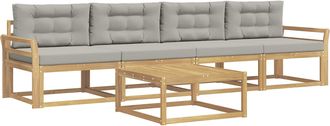 vidaXL Conjunto De Sof&aacute;s De Exterior 4 Uds. Blanco Y Gris Claro Vidaxl