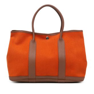 Herm&egrave;s Burnt Orange Toile and Negonda Garden Party 36