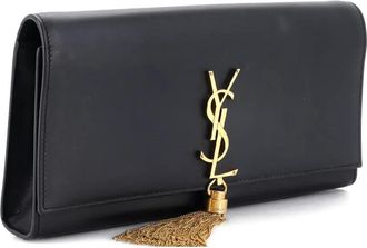 Saint Laurent Classic Monogram Tassel Leather Long clutch bag - Zwart
