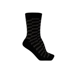 Balenciaga Socks, unisex, Black, L, BB Monogram High Socks