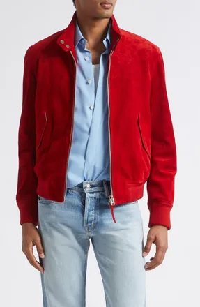 Tom Ford Suede Harrington Jacket in Rai Rubino at Nordstrom, Size 50