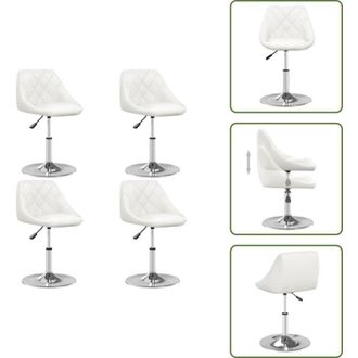 vidaXL Sedie da pranzo regolabili - vidaXL Sedie da Pranzo 4 pz Bianche in Similpelle - Sedie da pranzo in similpelle