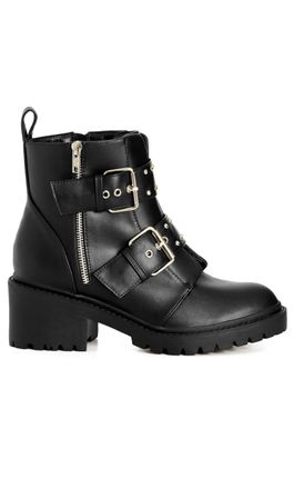 City Chic Womens Ankle Boots - Brinley, Black, 11 UK Wide