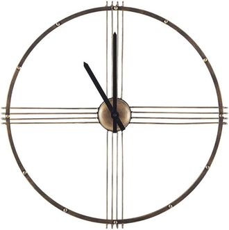 Beliani Reloj De Pared Redondo Marco De Hierro Dorado Sin N&uacute;meros 50 Cm Estilo Minimalista Ascona