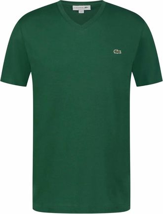 Lacoste Lichtgewicht Pima Katoen V-hals T-shirt - Heren - Tops - Groen - Maat: 2XL Katoen