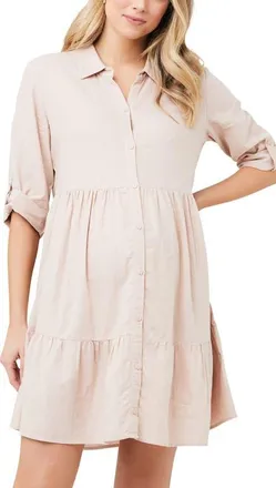 Ripe Adel Linen Dress in Peachy Pink at Nordstrom, Size Medium