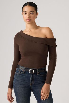 Levi's Clara Off-Shoulder Long-Sleeve Top - Donna - XS - Marrone / Java