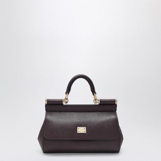 Dolce & Gabbana Dolce&Gabbana Small Sicily Top Handle Bag In Wine Colored Leather
