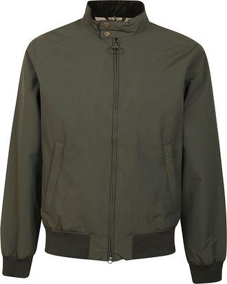 Barbour Royston Green Nylon Bomber Jacket