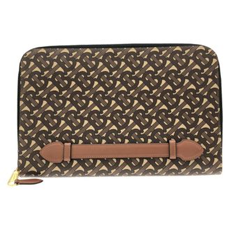 Burberry Brown Pvc Clutch Bag (Pre-Owned)