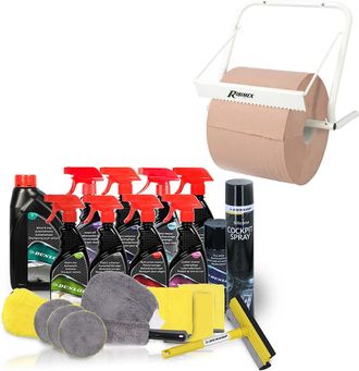 Dunlop Kit Nettoyage Auto Complet 21 Pi&egrave;ces Neutre Dunlop Et D&eacute;vidoir Papier Mural, Pour Les Garages, Entretien Auto