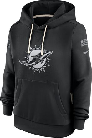 Nike Miami Dolphins Salute to Service Sideline Nike Womens Dri-FIT NFL Pullover Hoodie in Black | 03C300AA2J-CYB