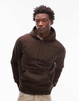 Carhartt Work in Progress Chase - Felpa con cappuccio marrone scuro