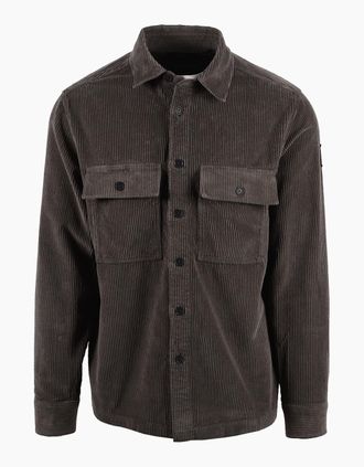 Belstaff Mens BELSTAFF RAVINE CORDUROY SHIRT ARMY GREEN - Size: 40