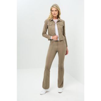 Anatomie Katya Ultralight Flare Pant with Pintucking in Khaki at Nordstrom, Size X-Small