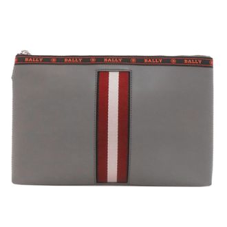 Bally Gray Leather Clutch Bag (Pre-Owned)
