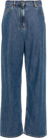 Valentino Garavani Wide Leg Denim Jeans - Dames - Loose Fit Jeans - Blauw - W26 - Denim - Jeans