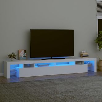 Berkfield Home TV Cabinet with LED Lights White 260x36.5x40 cm