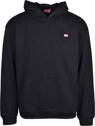 Diesel Hooded Sweatshirt - Heren - Hoodies - Zwart - 2XL - Katoen - Hoodies & sweatvesten