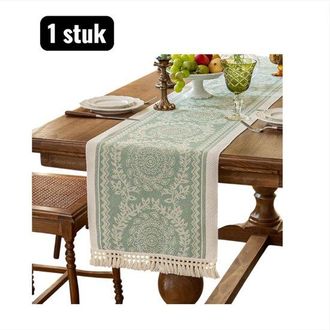 OEM 1 Pieza, Camino De Mesa, Protector Impermeable Para Soporte De Tv, Mantel Largo Estilo Algod&oacute;n, 350x35cm, Aspecto De Lino Y Algod&oacute;n, Marr&oacute;n