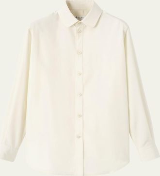 Loro Piana Thea Penny-Collar Silk Button-Down Shirt