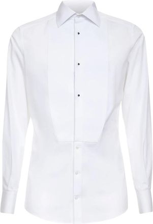 Dolce & Gabbana Witte Franse Kraag Overhemd Slim Fit - Heren - Zakelijke Overhemden - Wit - L - Katoen - Overhemden