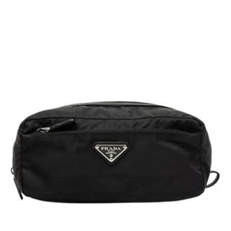 Prada Pre-owned Nylon Pouch - Dames - Pre-owned - Zwart - Maat: ONE Size Nylon