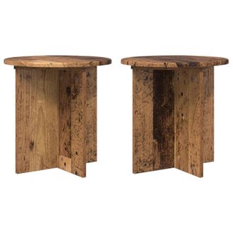 vidaXL Soporte De Plantas 2 Pcs Madera Envejecida 40 X 40 X 40 Cm Vidaxl
