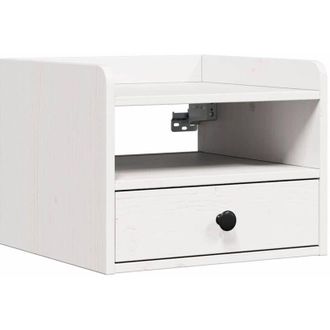 vidaXL Bedside Table White 38 x 36 x 29.5 cm Solid pine wood Vidaxl