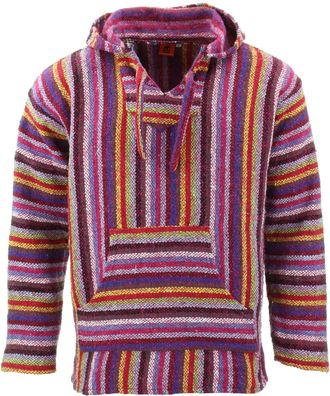 Loud Elephant Recycled Mexican Baja Jerga Hoody - Pink Mix (4X-Large)