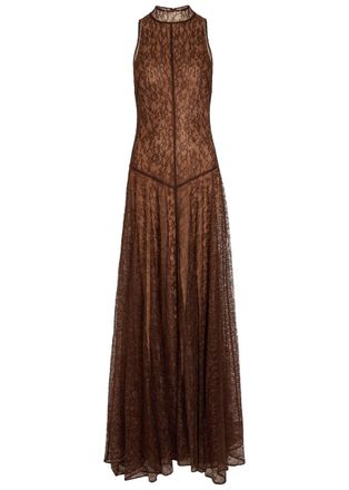 De La Vali DE LA Vali Foehn Lace Maxi Dress - Brown - 10 (UK10 / S)