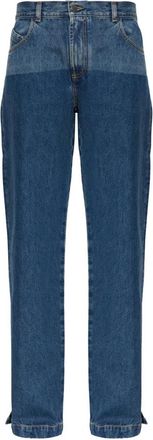 The Attico Jeans, Dames, Blauw, W25, Katoen, Washed Straight Leg