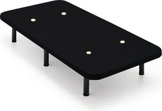 HOGAR 24 Hogar24 - Cama Completa - Colchón Flexitex con Tejido 3D y Aloe Vera, Altura 18 cm + Base Tapizada Negra + Patas de 32 cm, 90x190 cm