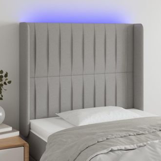 vidaXL Cabecero Con Led De Tela Gris Claro 83x16x118/128 Cm Vidaxl