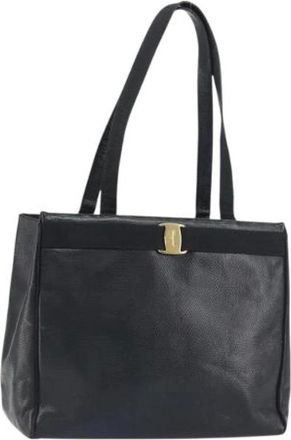 Ferragamo Pre-owned Tote Bags, female, Black, Size: ONE SIZE Pre-owned Tote Bag