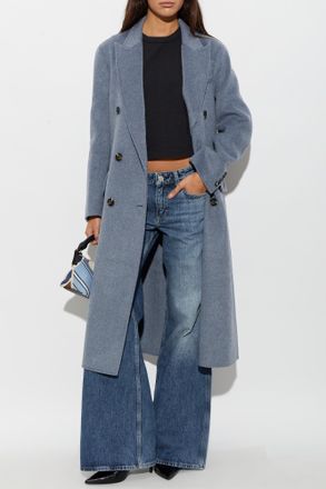Rag & Bone Double-breasted Coat With A Single Vent, Womens, Blue