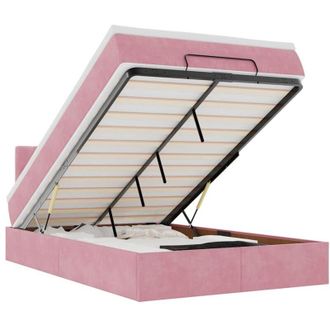 vidaXL Estructura De Cama Otomana Colch&oacute;n Terciopelo Rosa 120x200cm Vidaxl