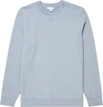 Sunspel Loopback Sweatshirt - Heren - Sweatshirts - Blauw - M - Katoen - Hoodies & sweatvesten