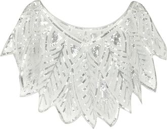Generic Womens 1920s Great Gatsby Flapper Cape Shawl Retro Evening Shawl Sequined Evening Wrap Elegant Dress Cover Lightweight Cloak Stylish Cardigan Wrap