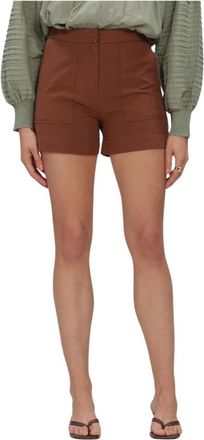 Vanessa Bruno Graviere Short - Dames - Bermuda - Bruin - L - Katoen - Korte Broeken