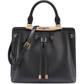 Karl Lagerfeld Evelina Bucket in Black/gold at Nordstrom