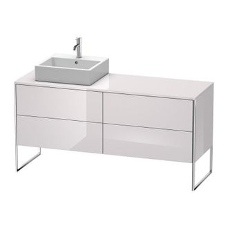 Duravit Mueble De Ba&ntilde;o Duravit Xsquare De 160,0 X 54,8 Cm, 4 Cajones Xs4924l, Color (frente/cuerpo): Laca Blanca Lila Alto Brillo - Xs4924l2727